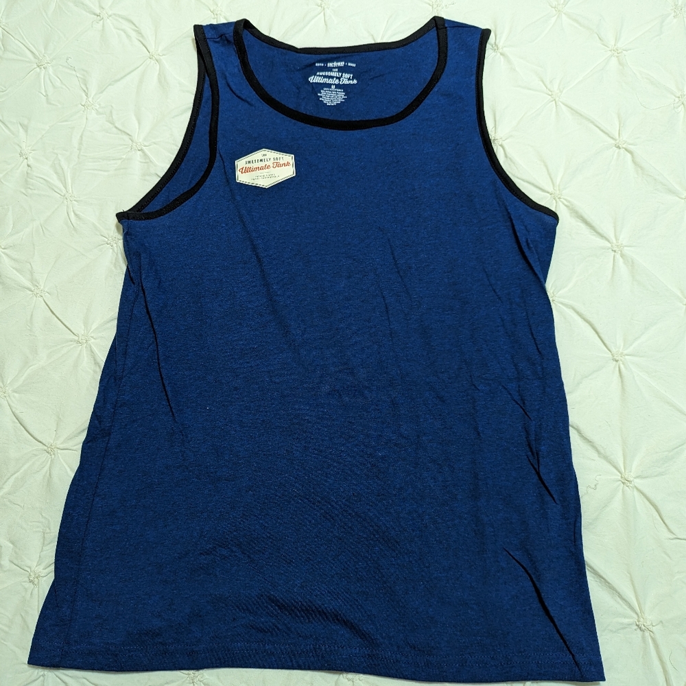 Men's super soft blue tank top